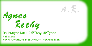agnes rethy business card
